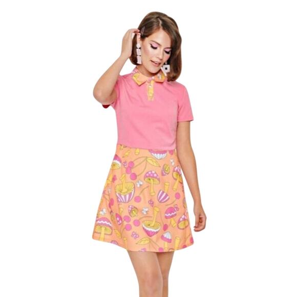 Unique Vintage Dresses & Skirts - Smak Parlour Unique Vintage Pink Funky Mushroom Mini Dress L NWOT